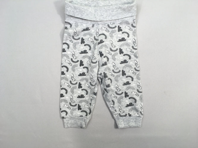 Pantalon molleton gris chiné arc-en-ciel, moins cher chez Petit Kiwi