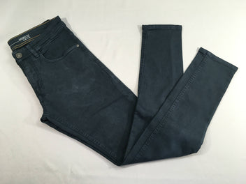 Pantalon bleu soft marine Skinny Fit Jimmy, légèrement décoloré et petite tache dans le bas, W:28 L:33