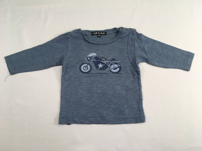 T-shirt m.l bleu flammé Moto, moins cher chez Petit Kiwi
