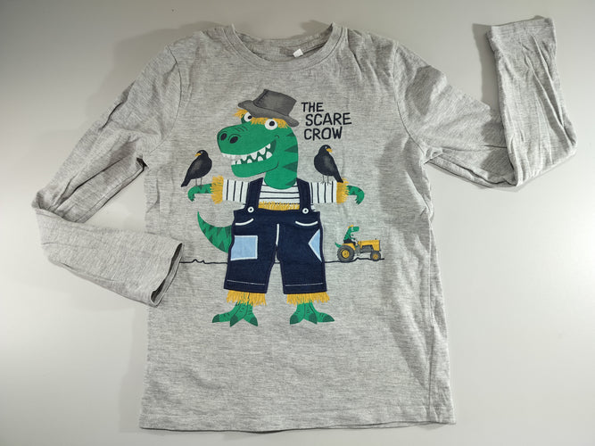 T-shirt m.l gris flammé, épouventail crocodile, moins cher chez Petit Kiwi