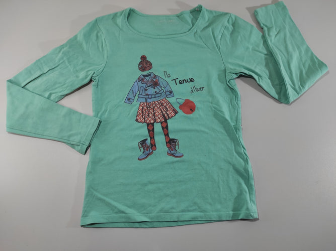 T-shirt m.l  bleu dessins vêtements "Ma tenue d'hiver", moins cher chez Petit Kiwi