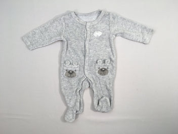 Pyjama velours gris chiné nuage
