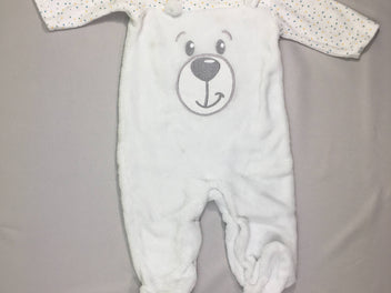 Pyjama velours blanc ours