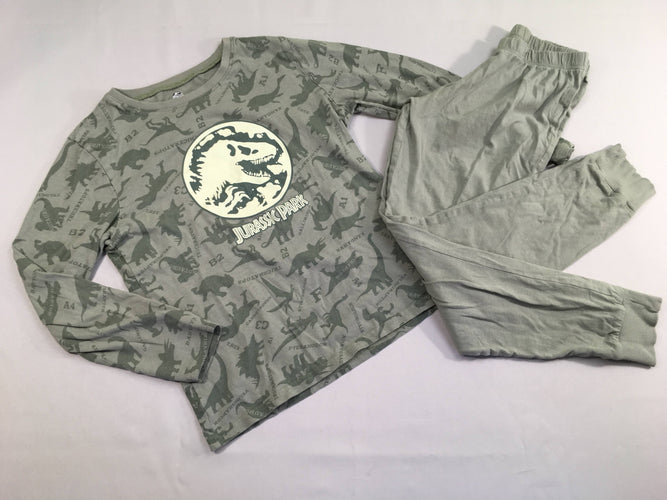 Pyjama 2pcs jersey vert dinos, moins cher chez Petit Kiwi