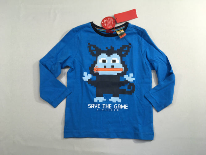 NEUF T-shirt m.l bleu poche zippé à l'avant, moins cher chez Petit Kiwi