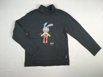 T-shirt col roulé gris foncé lapin