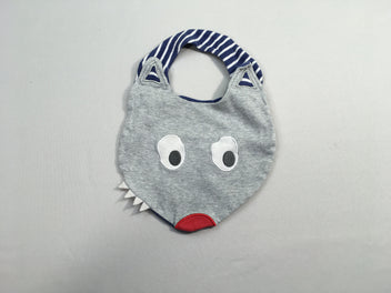 Bavoir gris/bleu animal