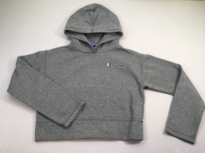 Sweat court à capuche gris chiné Champion, moins cher chez Petit Kiwi