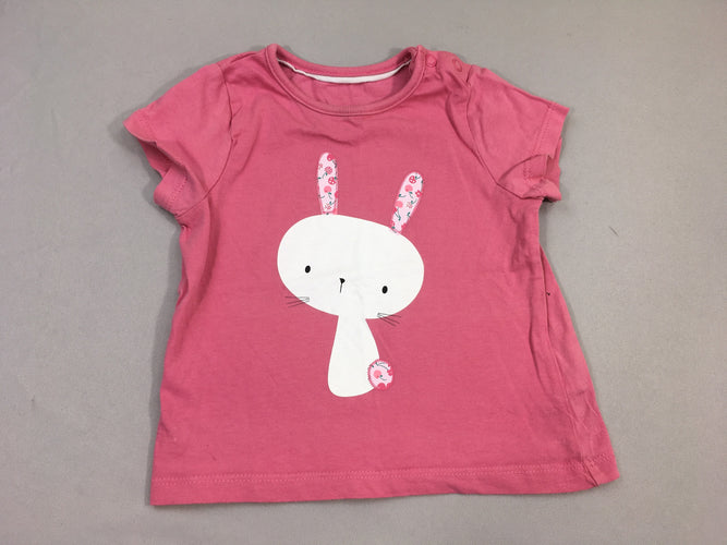 T-shirt m.c rose lapin, moins cher chez Petit Kiwi