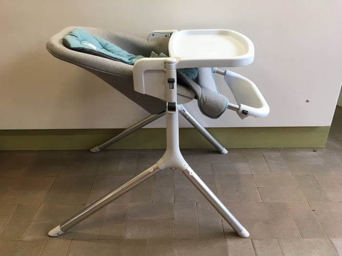 Chaise haute Slick 2 en 1 - blanc bleu gris - Babymoov - 213€ NEUF, moins cher chez Petit Kiwi
