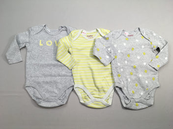 3 Bodies m.l gris chiné/jaune Love