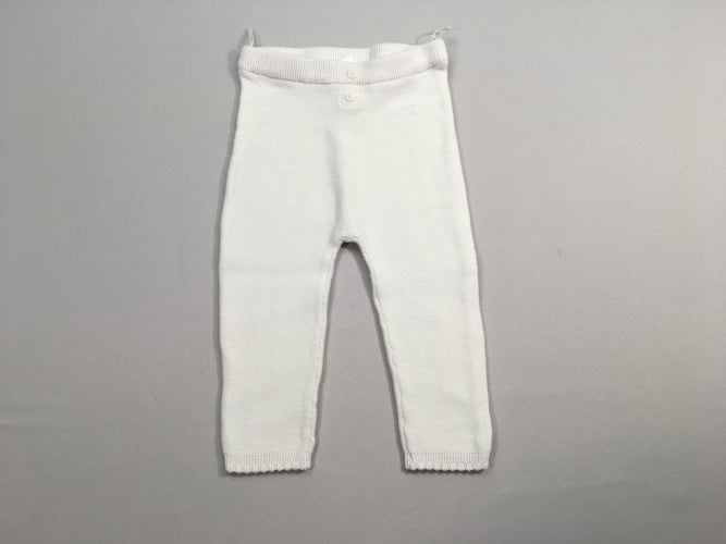 Pantalon mailles blanc boutons, moins cher chez Petit Kiwi