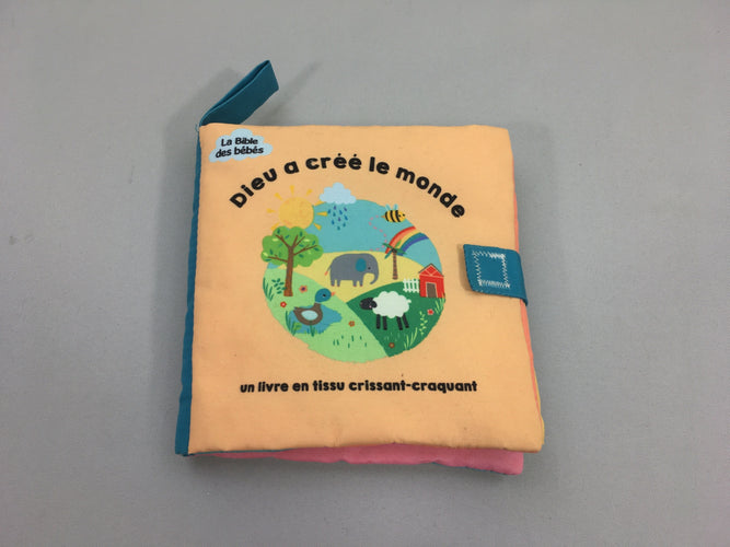 Livre textile Dieu a créé le monde, moins cher chez Petit Kiwi