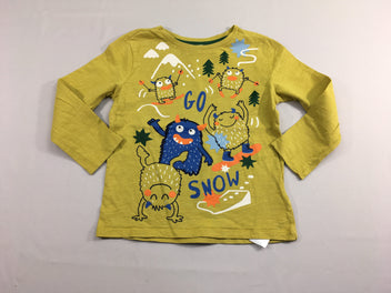 T-shirt m.l jaune flammé ski