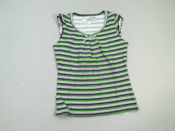 T-shirt m.c blanc rayé vert/mauve