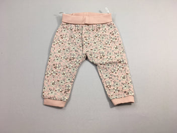 Pantalon molleton rose fleurs