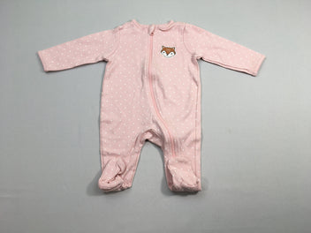 Pyjama jersey zippé rose pois renard