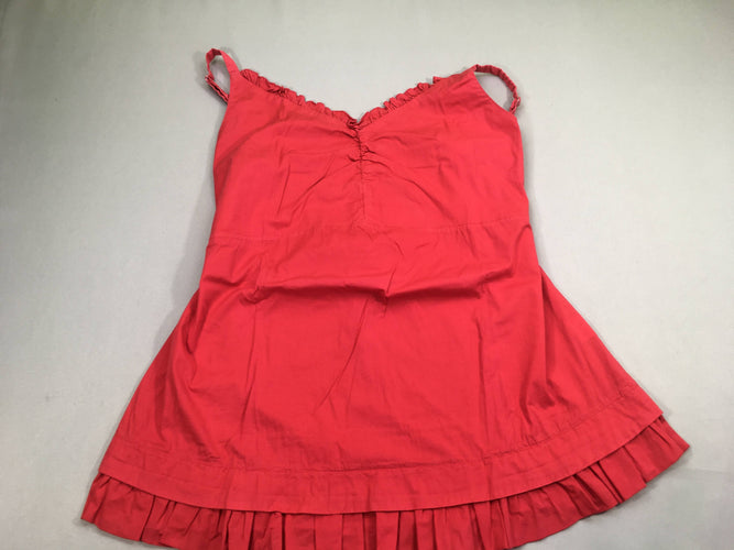 Blouse fines bretelles rouge froufrous, moins cher chez Petit Kiwi