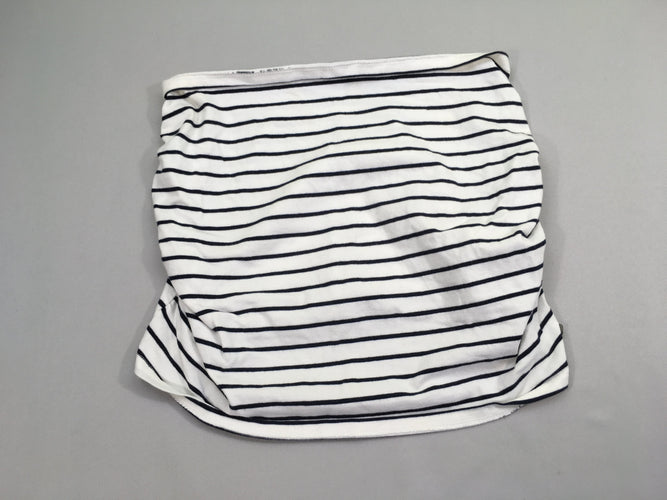 Bandeau de grossesse blanc rayé bleu, moins cher chez Petit Kiwi