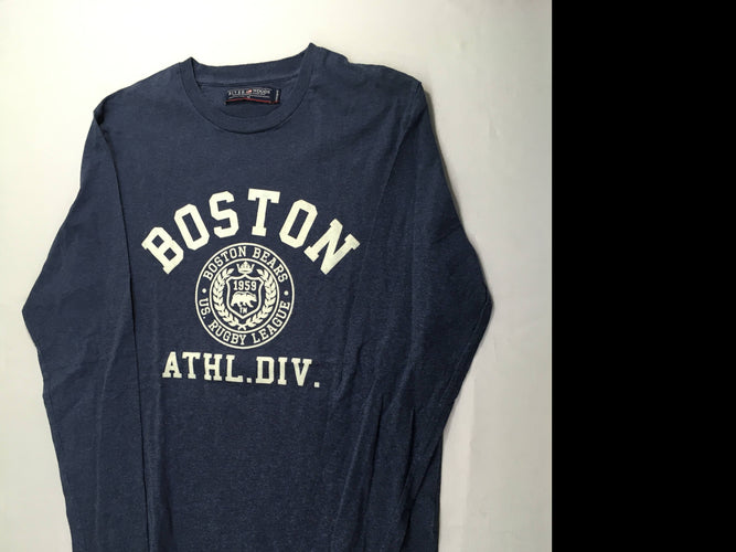T-shirt m.l bleu chiné Boston, taille M, moins cher chez Petit Kiwi