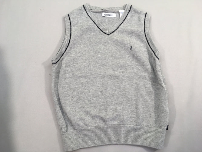 Pull s.m col V gris, moins cher chez Petit Kiwi
