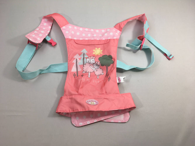 Porte bébé pour poupée rose moutons, moins cher chez Petit Kiwi
