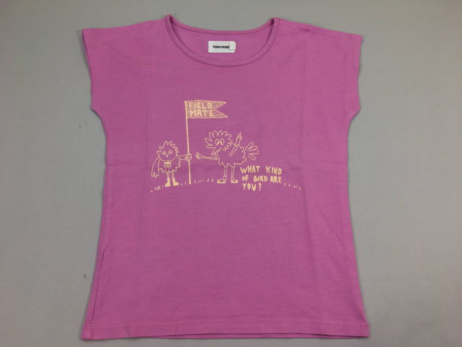 T-shirt m.c rose oiseaux, moins cher chez Petit Kiwi