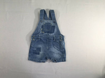 Salopette short en jean effet délavé