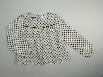 Blouse blanche motifs jaunes/noir