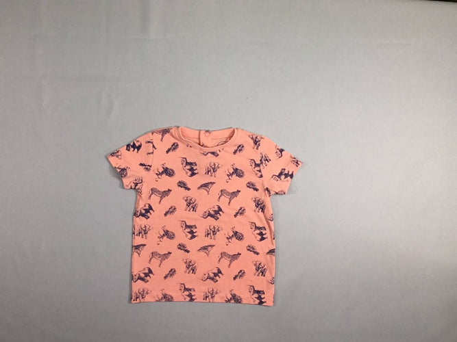 T-shirt m.c orange flammé néon animaux, moins cher chez Petit Kiwi