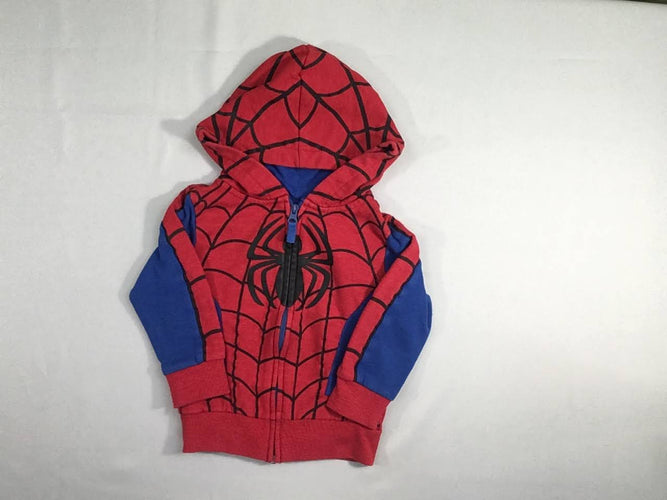 Sweat zippé à capuche Spiderman, légèrement bouloché, moins cher chez Petit Kiwi