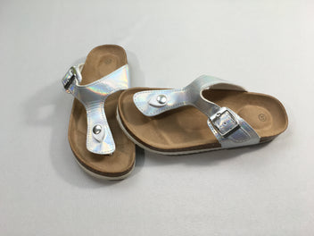 Sandales métallisées argenté, 33