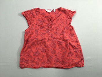 Blouse m.c corail feuillage