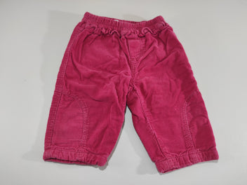 Pantalon velours côtelé rose doublé jersey