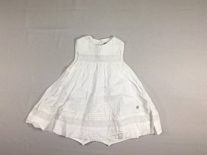 Robe s.m blanche combishort intégré, moins cher chez Petit Kiwi