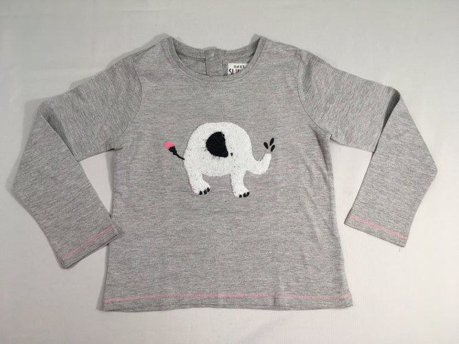T-shirt m.l gris chiné éléphant, légèrement bouloché, moins cher chez Petit Kiwi