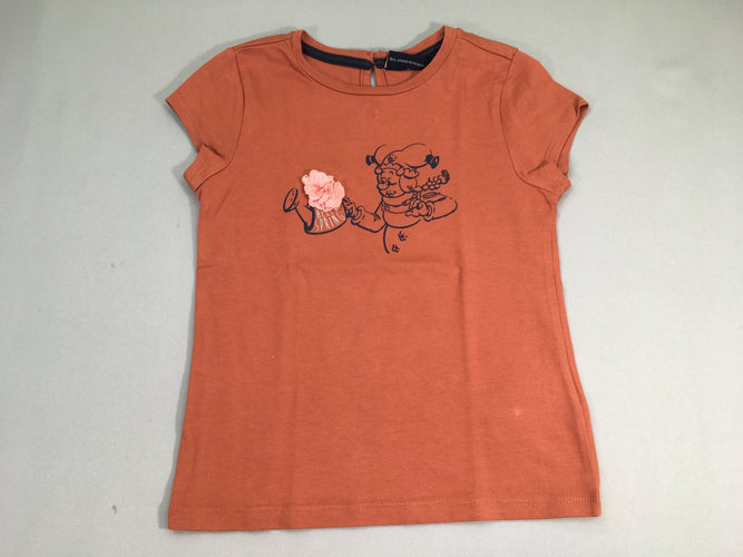 T-shirt m.c rouille plop fleur tulle, moins cher chez Petit Kiwi