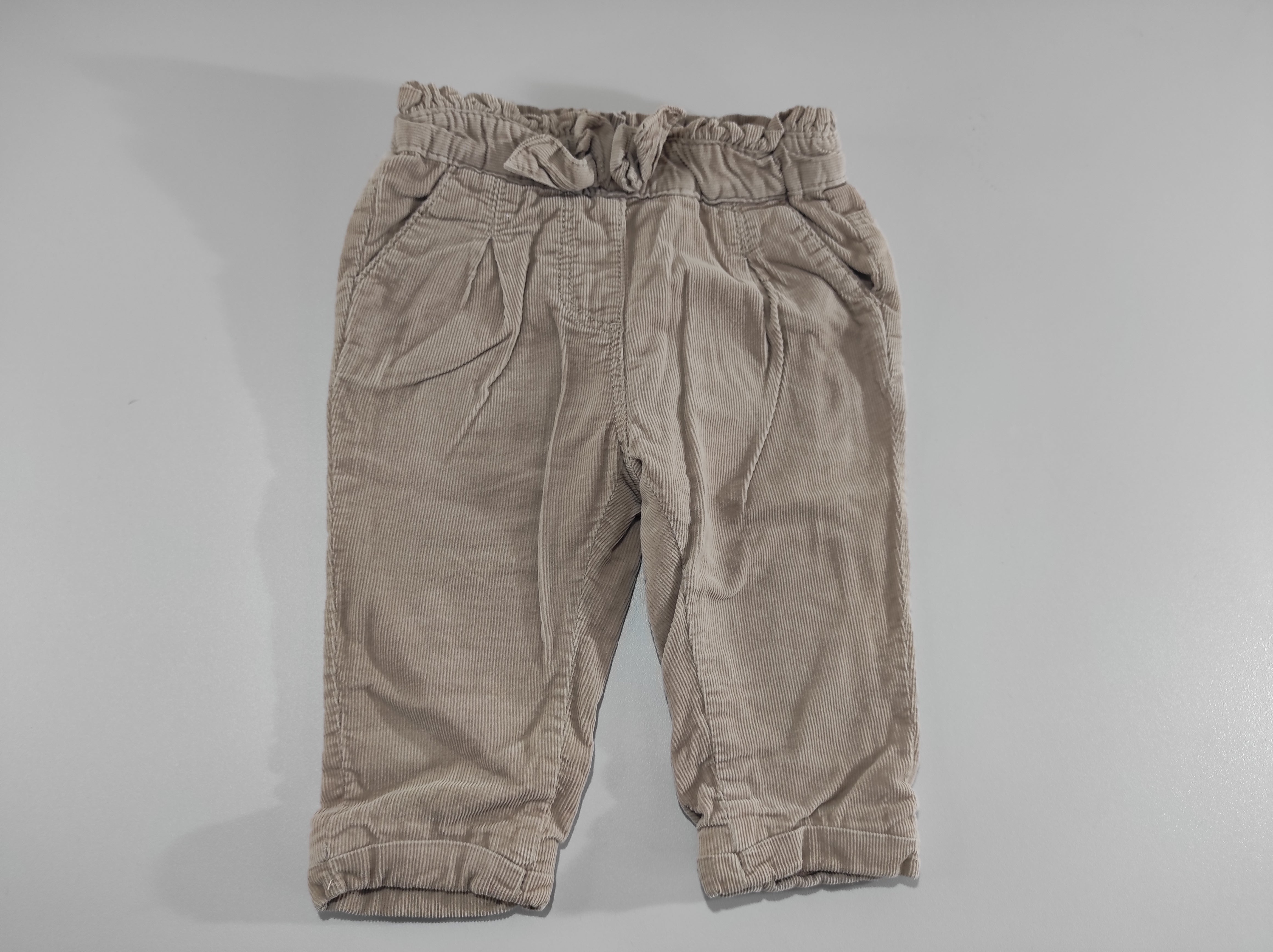 Pantalon velours côtelé beige , doublé jersey