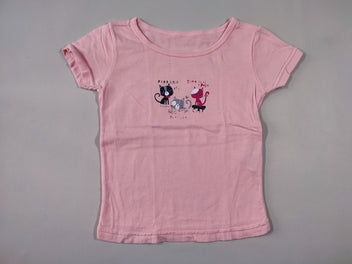 T-shirt m.c rose clair chats (flocage un peu abimé)