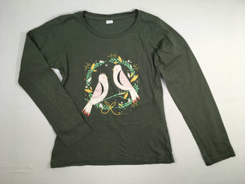 T-shirt m.l vert oiseaux