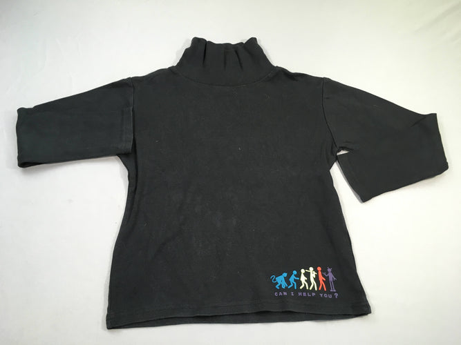 T-shirt m.l col roulé noir évolution, moins cher chez Petit Kiwi