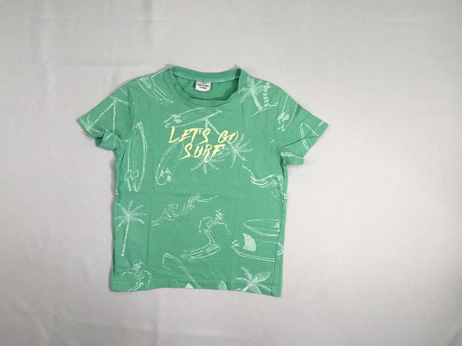 T-shirt m.c vert surf let's go, moins cher chez Petit Kiwi