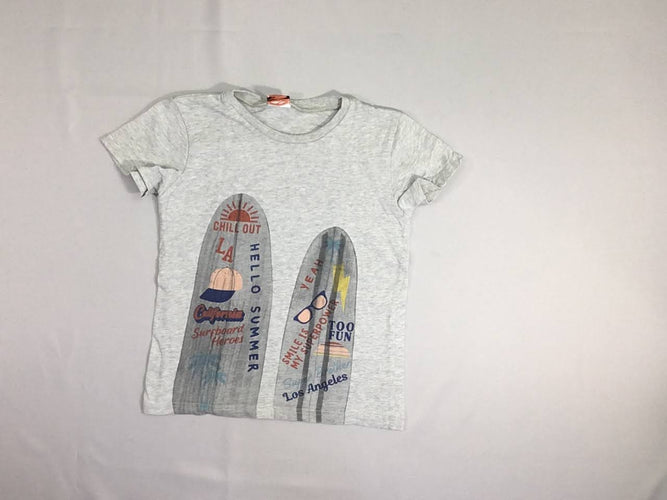 T-shirt m.c gris clair chiné surf, moins cher chez Petit Kiwi