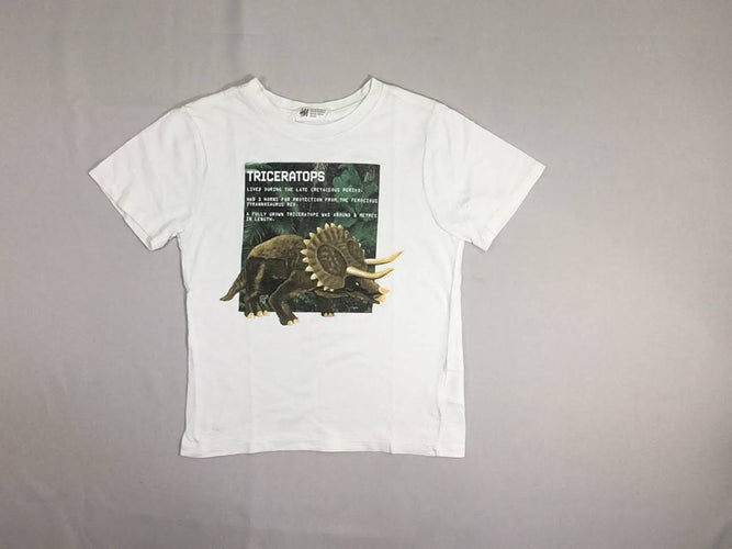 T-shirt m.c blanc triceratops, moins cher chez Petit Kiwi