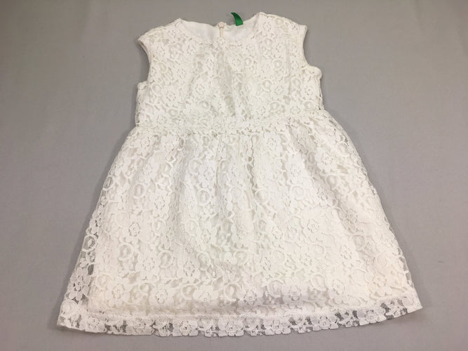 Robe s.m dentelle blanche, moins cher chez Petit Kiwi