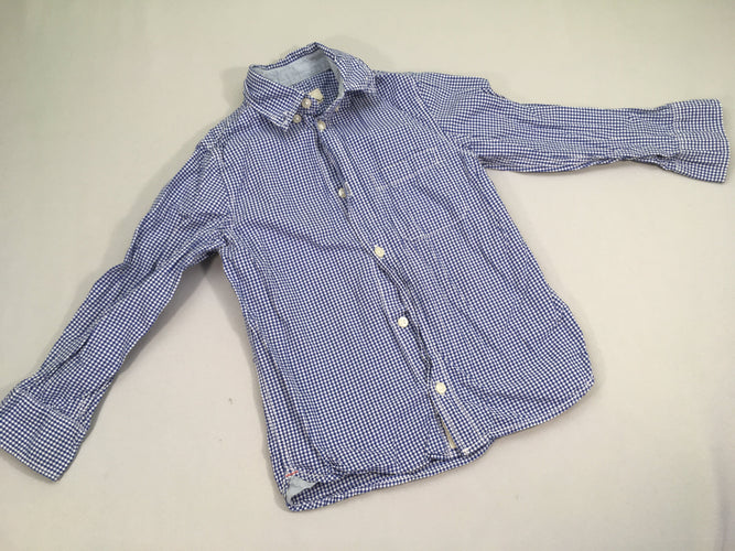 Chemise m.l blanche carreaux bleu, moins cher chez Petit Kiwi