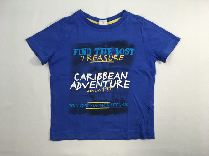 T-shirt m.c bleu treasure, moins cher chez Petit Kiwi
