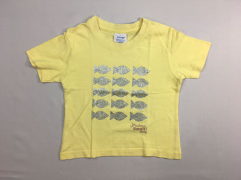 T-shirt m.c jaune poissons strass