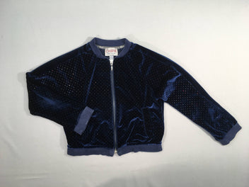 Gilet zippé velours bleu foncé pois pailletés