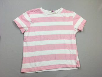 T-shirt m.c blanc rayé rose
